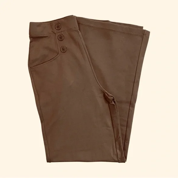 Max Studio London Chocolate Wide-Leg Sailor Womens Pants Trousers | Size S - Picture 3 of 12
